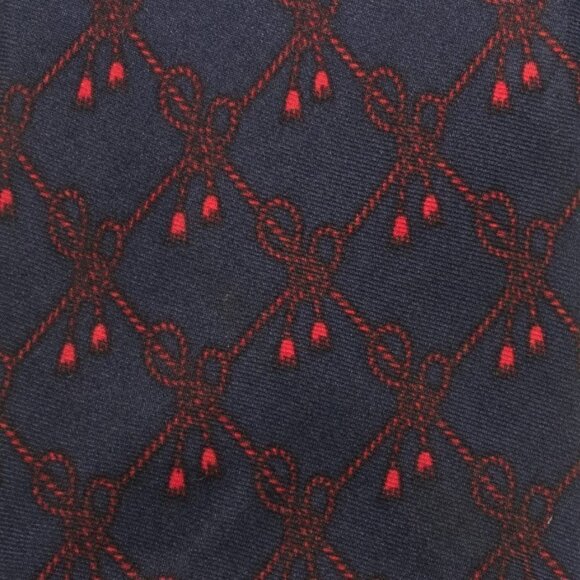 DIOR 100% Silk Tie | Blue with Red Ropes and Tassles Pattern - Picture 5 of 6